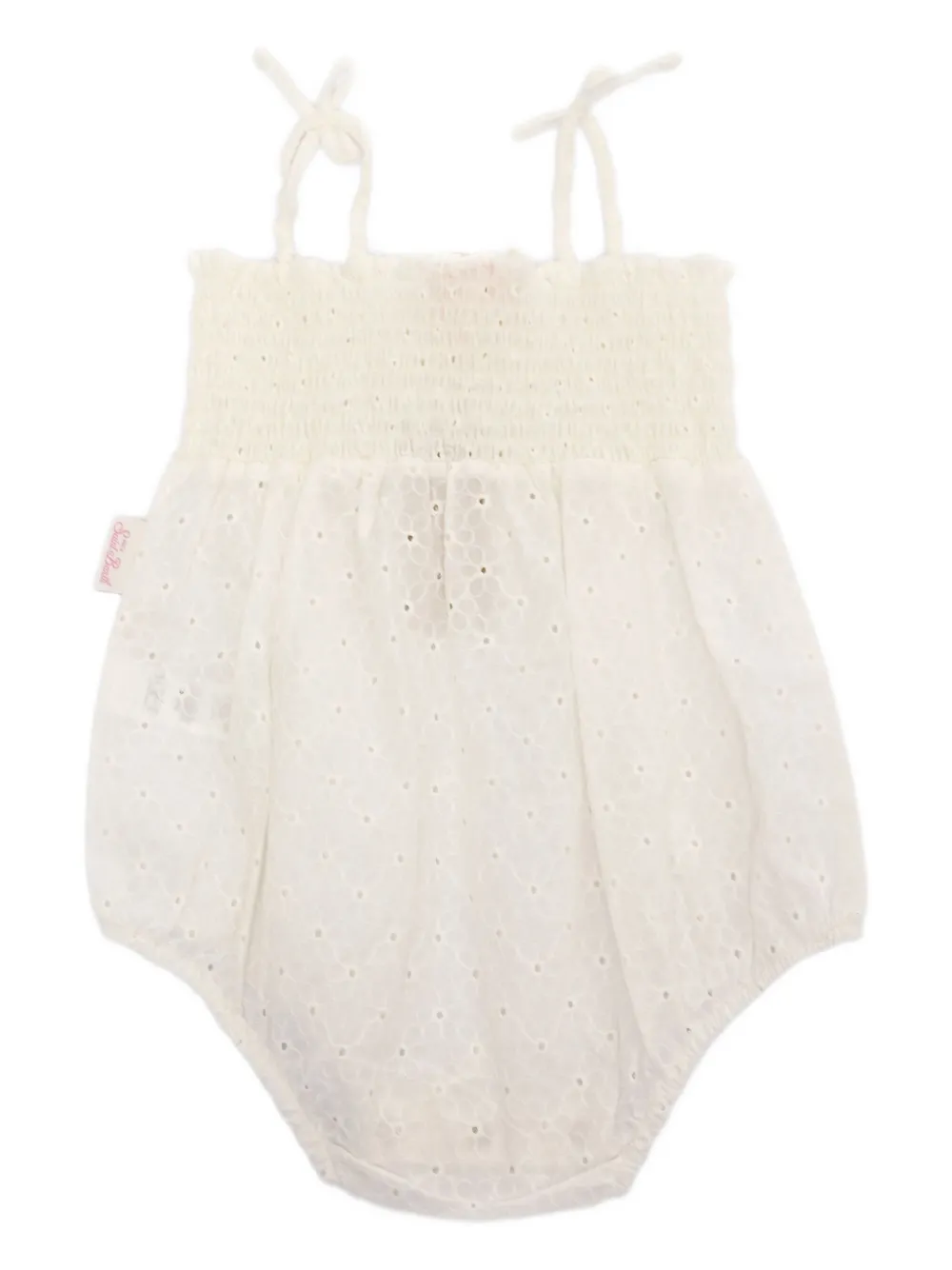 MC2 Saint Barth Kids eyelet-embroidered smocked bodie - Wit