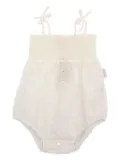 MC2 Saint Barth Kids eyelet-embroidered smocked bodie - White