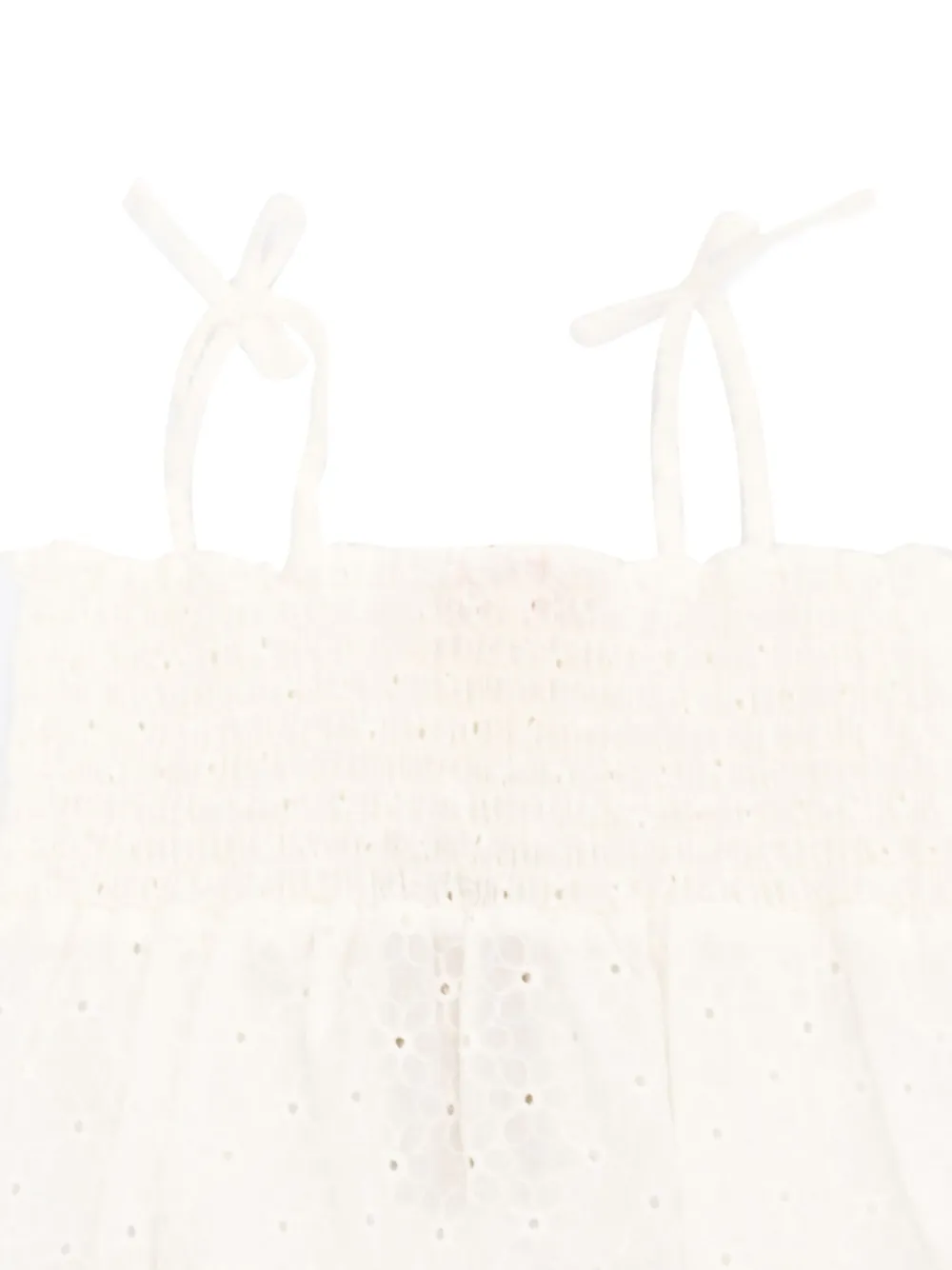 MC2 Saint Barth Kids Gesmockte romper met geborduurd ringlets Wit