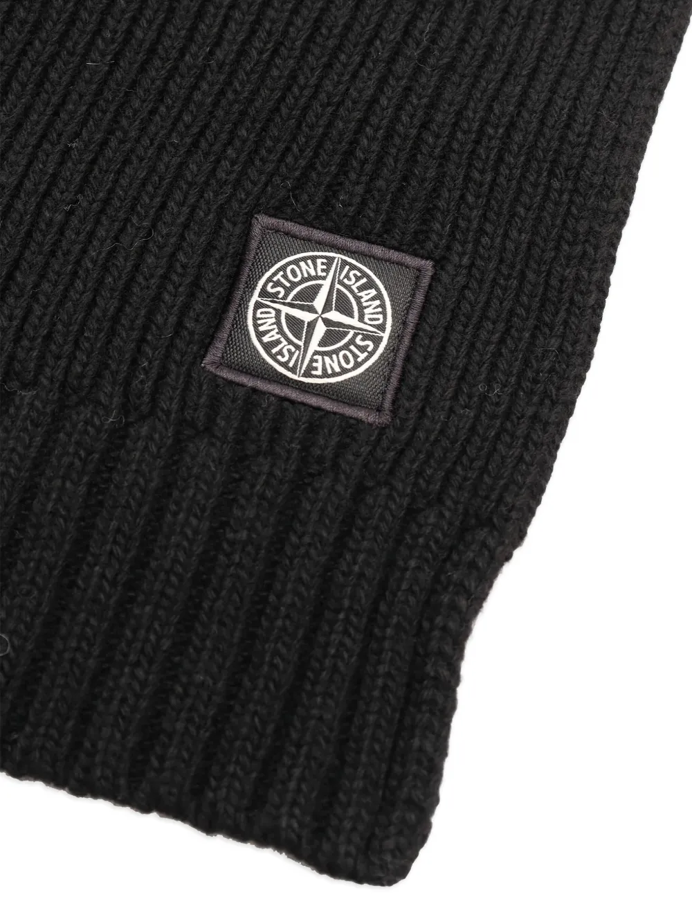 Stone Island Junior Sjaal met logopatch Zwart