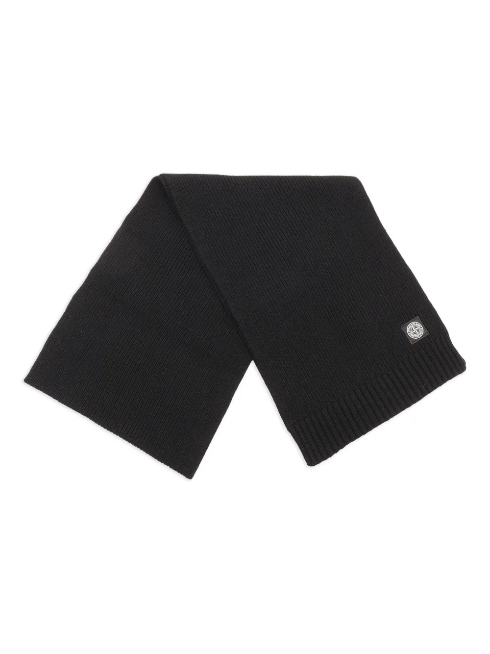 Stone Island Junior Sjaal met logopatch Zwart