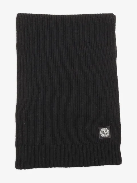Stone Island Junior Sciarpa a coste con logo