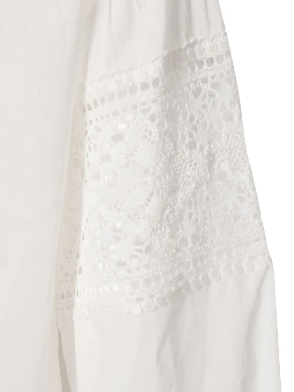 Ermanno Scervino Top met ballonmouwen en kanten vlakken Wit