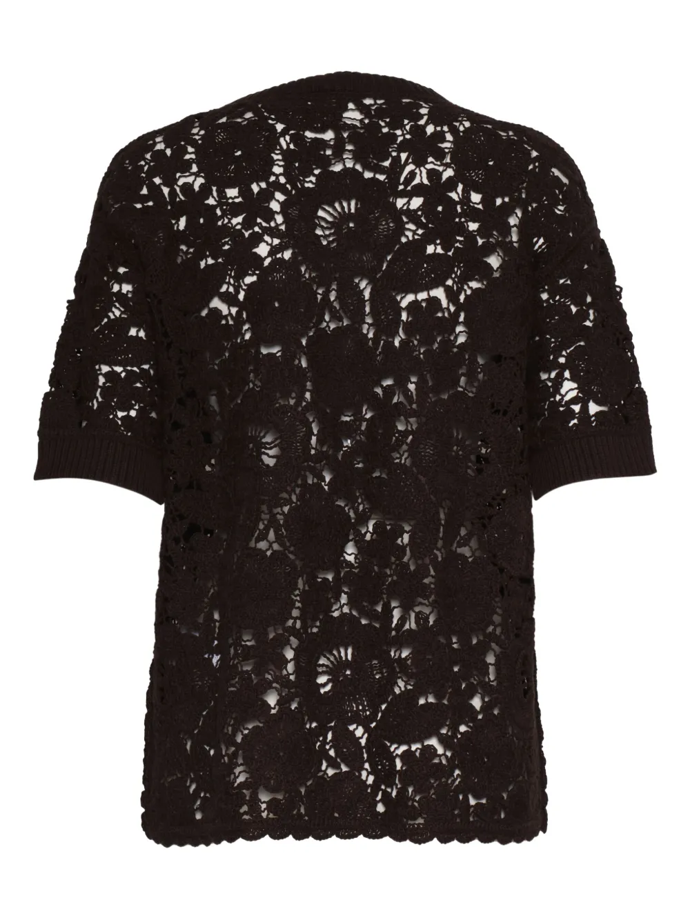 P.A.R.O.S.H. Shirt met bloemenkant - Bruin