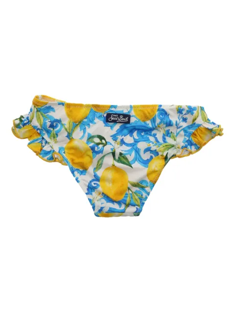 MC2 Saint Barth Kids lemon-print ruffled bikini bottoms