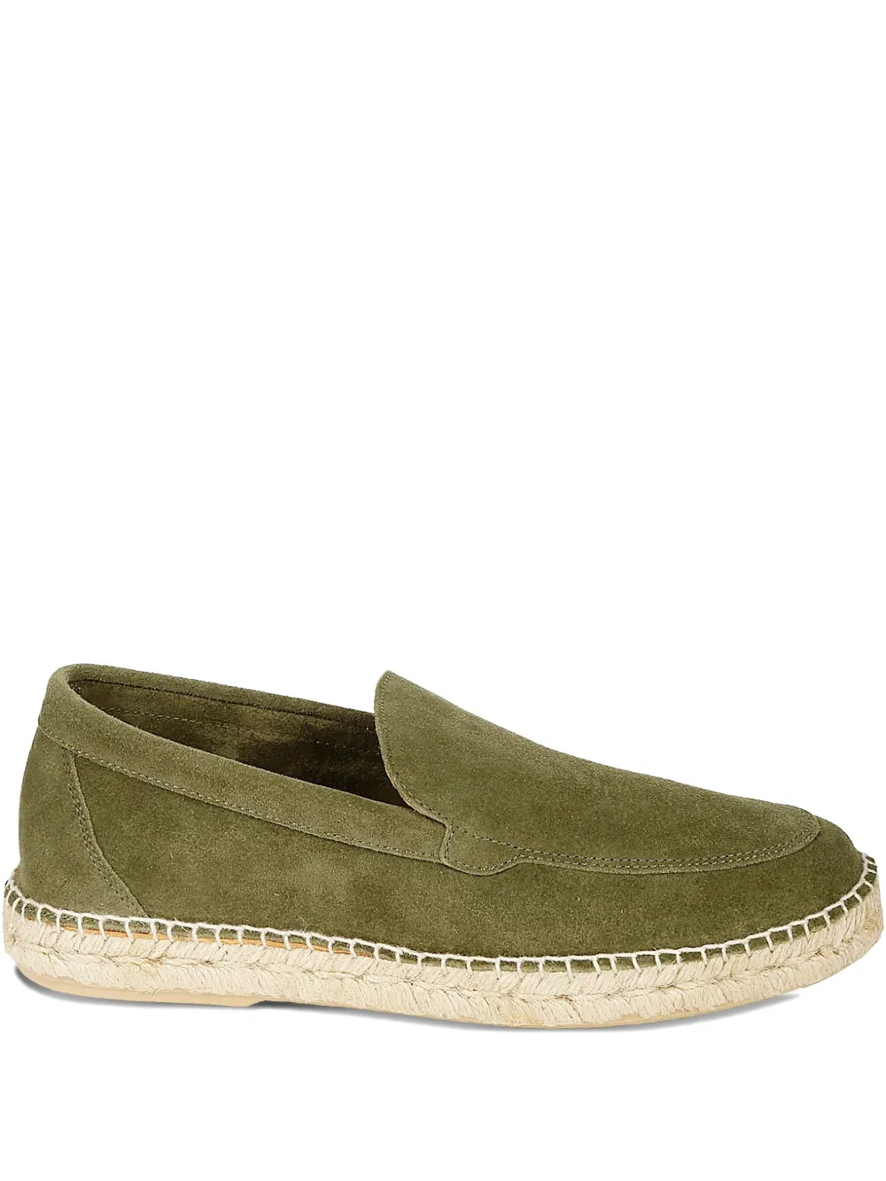 Abarca Suede-leather Loafers In Green