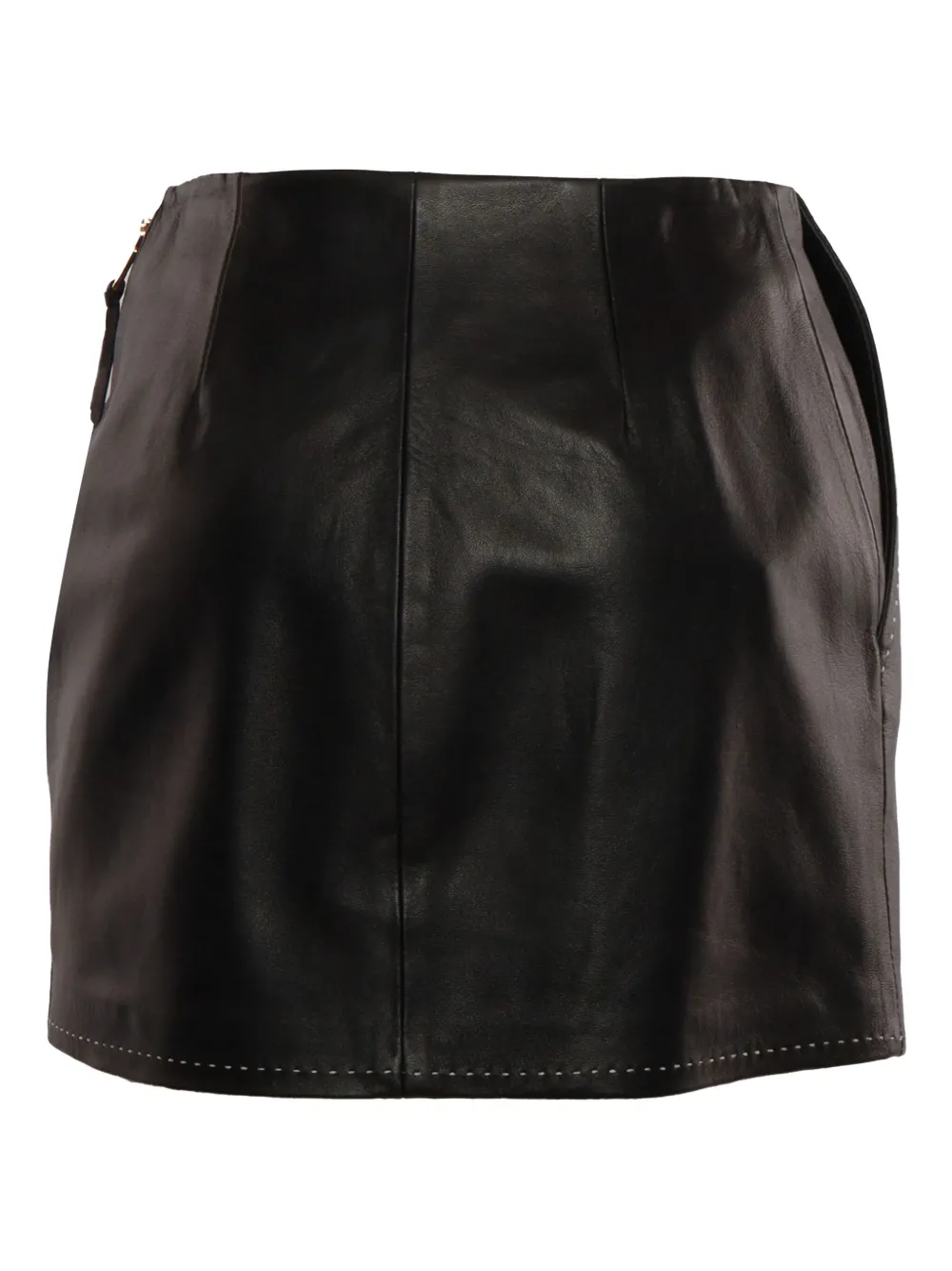 Elisabetta Franchi Leren rok - Zwart