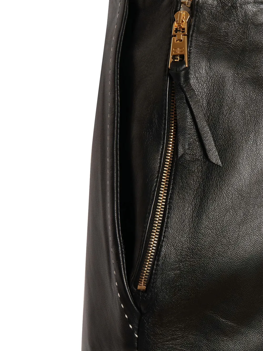 Elisabetta Franchi Leren rok Zwart