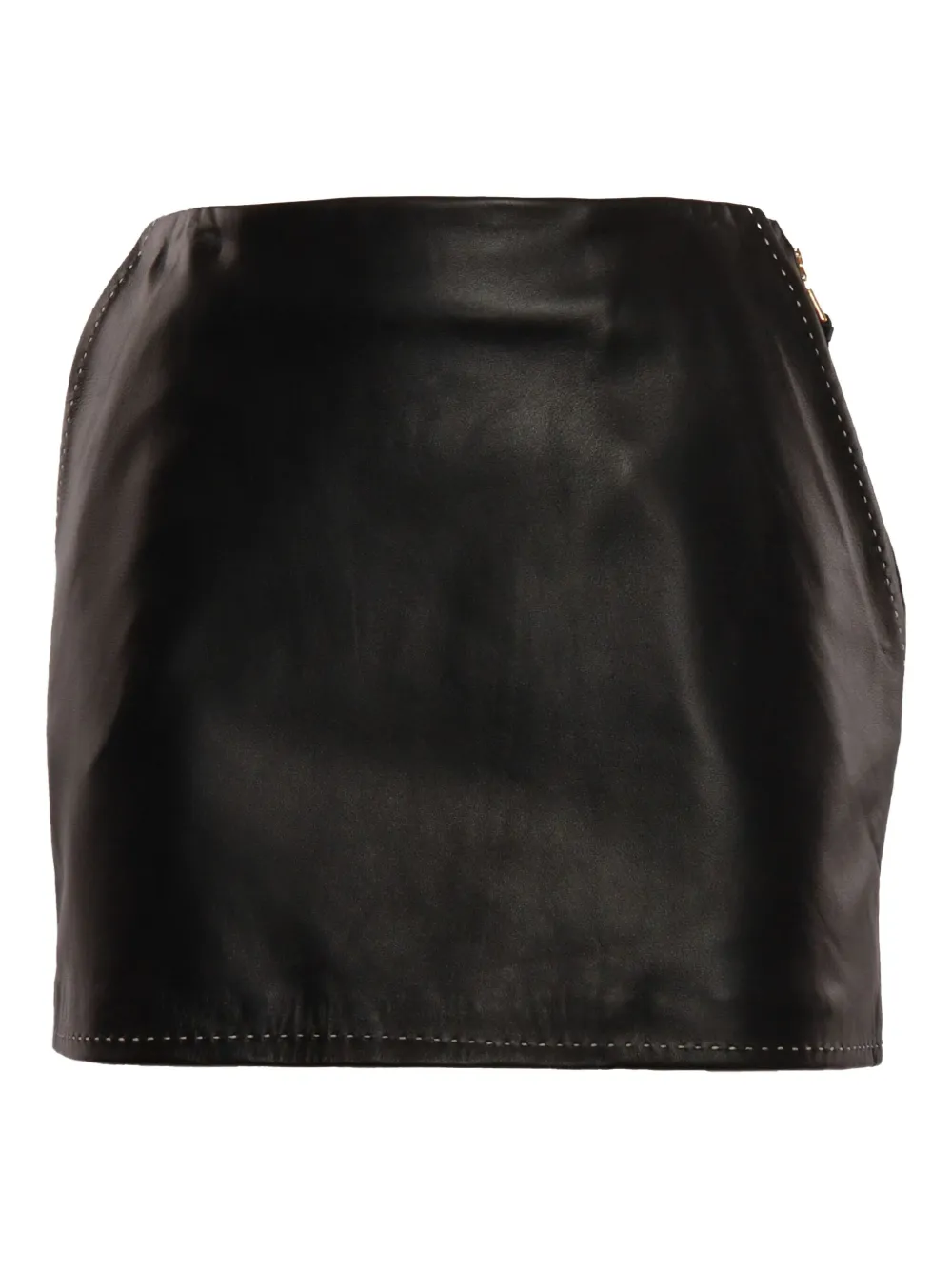 Elisabetta Franchi Leren rok Zwart