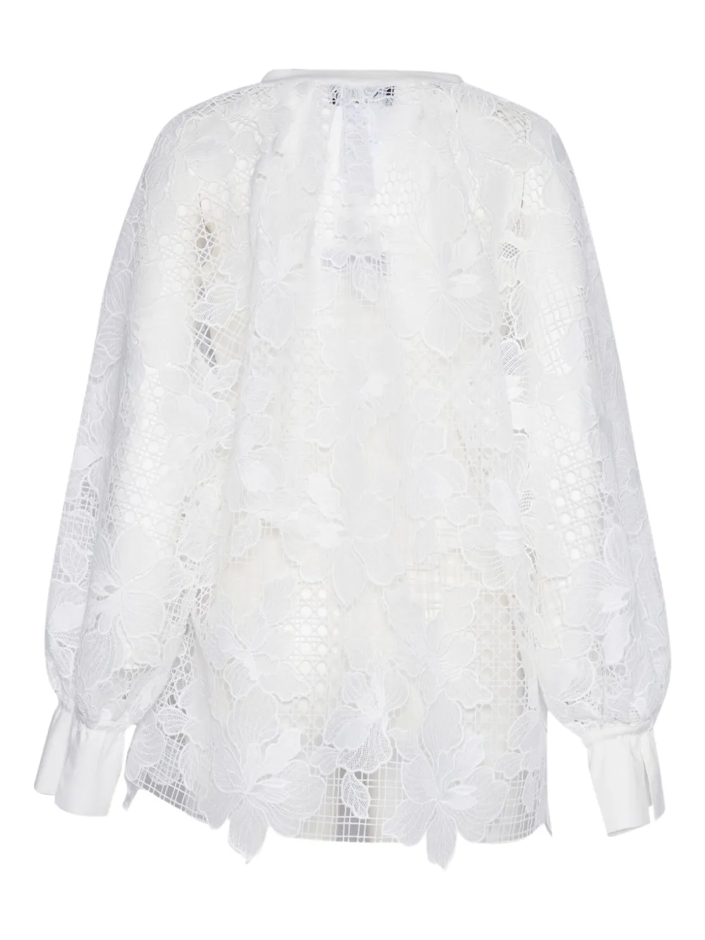Clips Shirt met bloemenkant - Wit