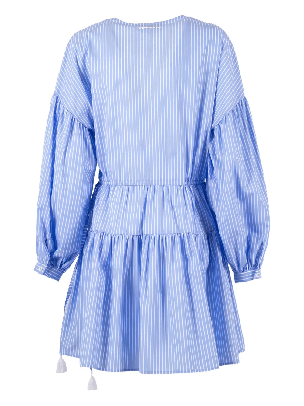 Ermanno Scervino striped lace-insert mini dress - Blauw