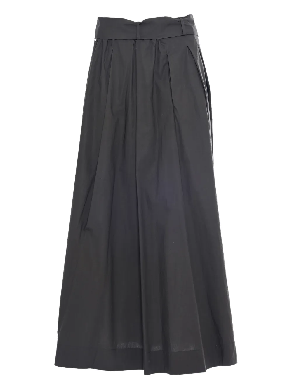 pleated belted midi skirt
