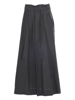 スカート Lorena Antoniazzi Brown Lace-Detail Midi Skirt Skirts