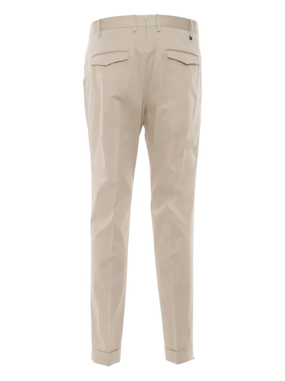 PT Torino Broek met geplooid detail en omgeslagen pijpen - Beige