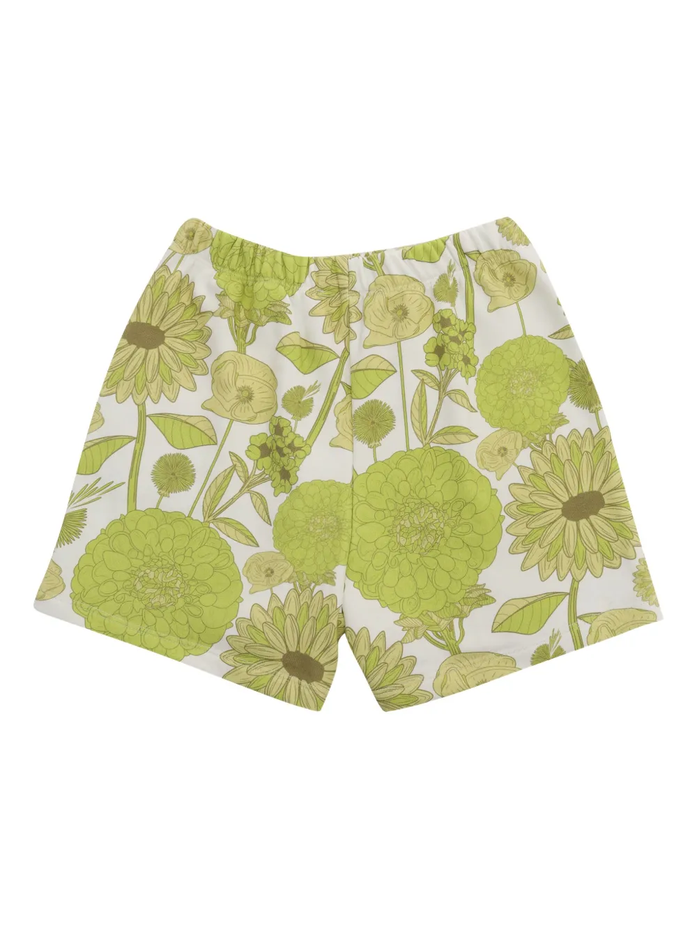 Douuod Kids Shorts met elastische taille en bloemen Groen