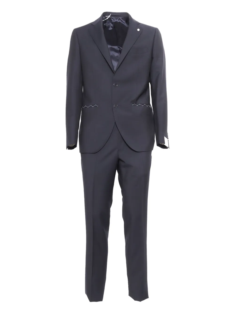 scalloped-detail suit
