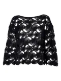 Kangra crochet-lace open-weave top - Black