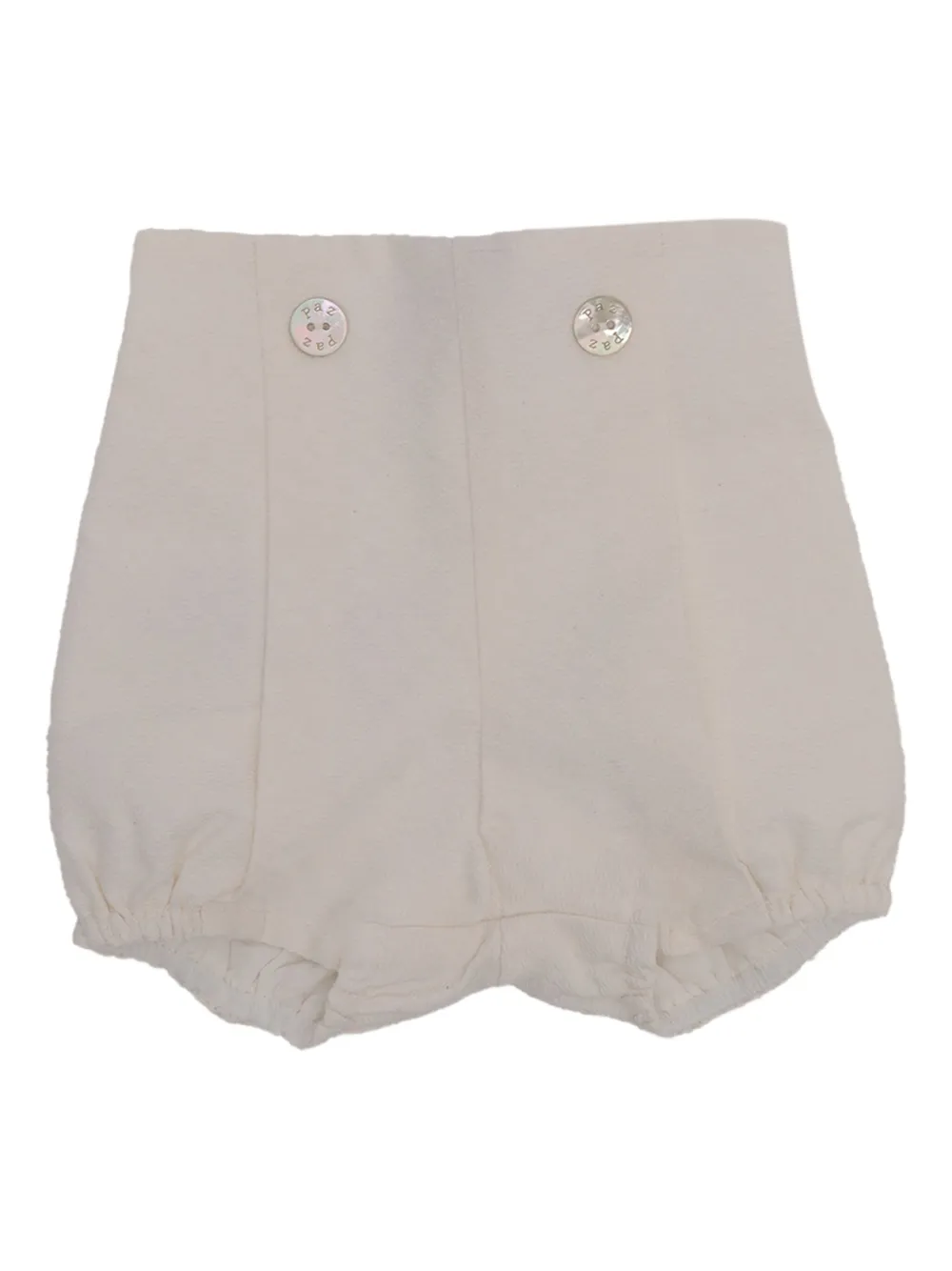 Paz Rodriguez Shorts met elastische afwerking en decoratieve knopen - Beige