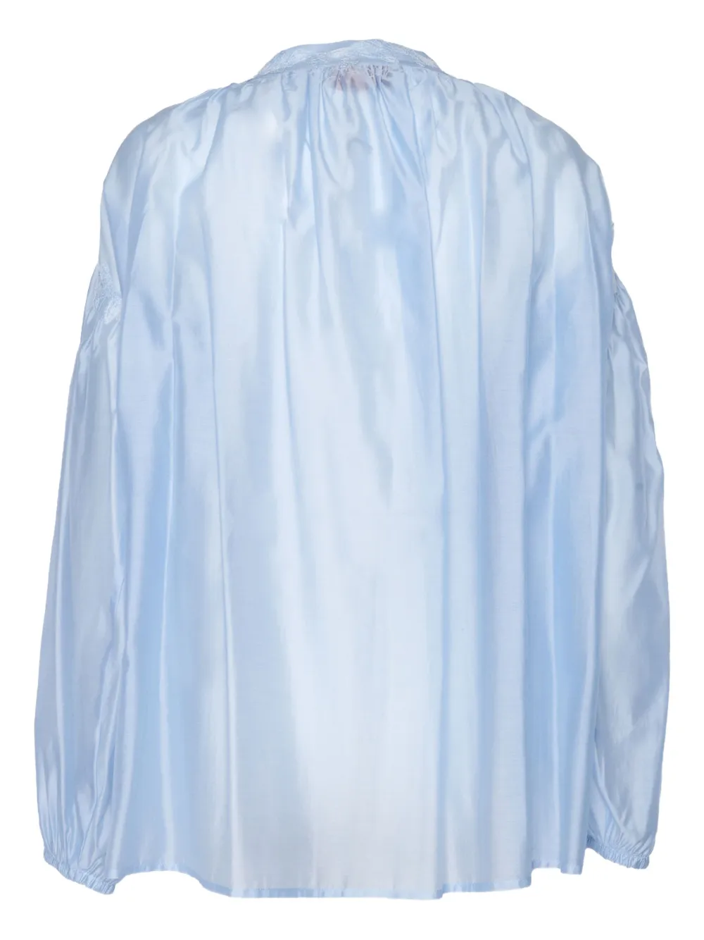 Ermanno Scervino Blouse met afwerking van kant - Blauw