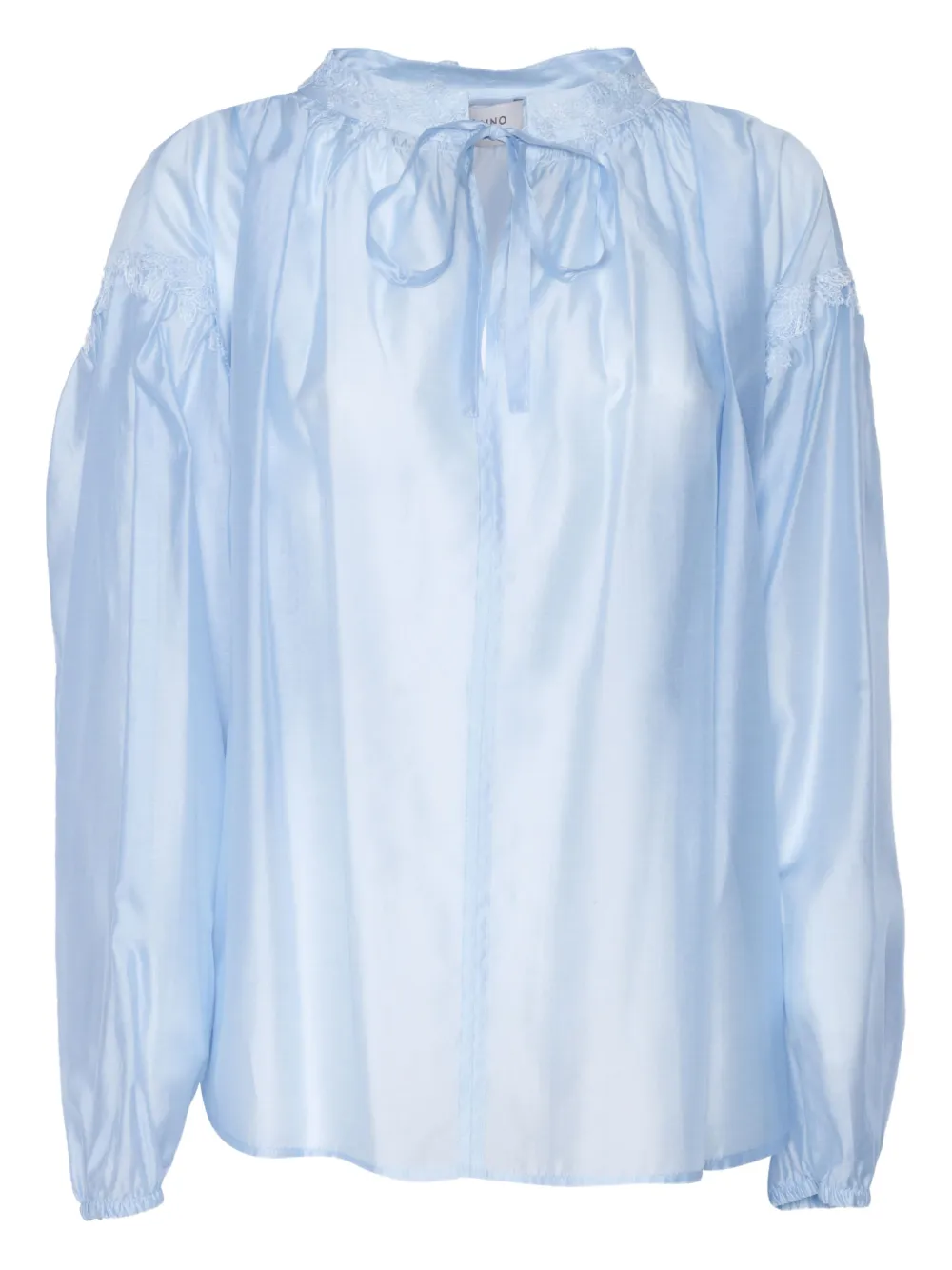 Ermanno Scervino Blouse met afwerking van kant Blauw