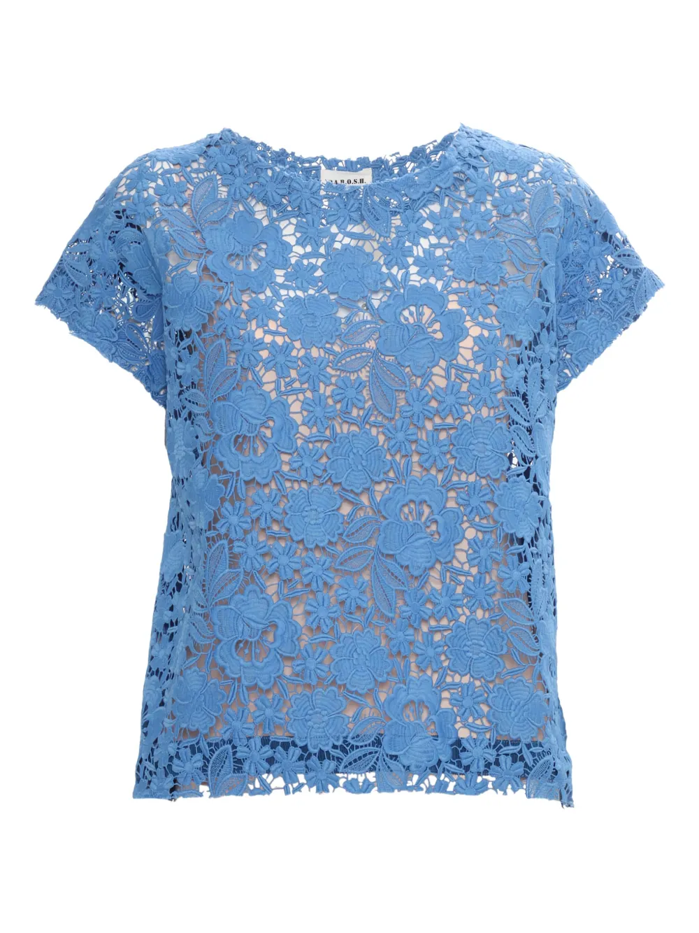 P.A.R.O.S.H. Top met bloemenkant Blauw