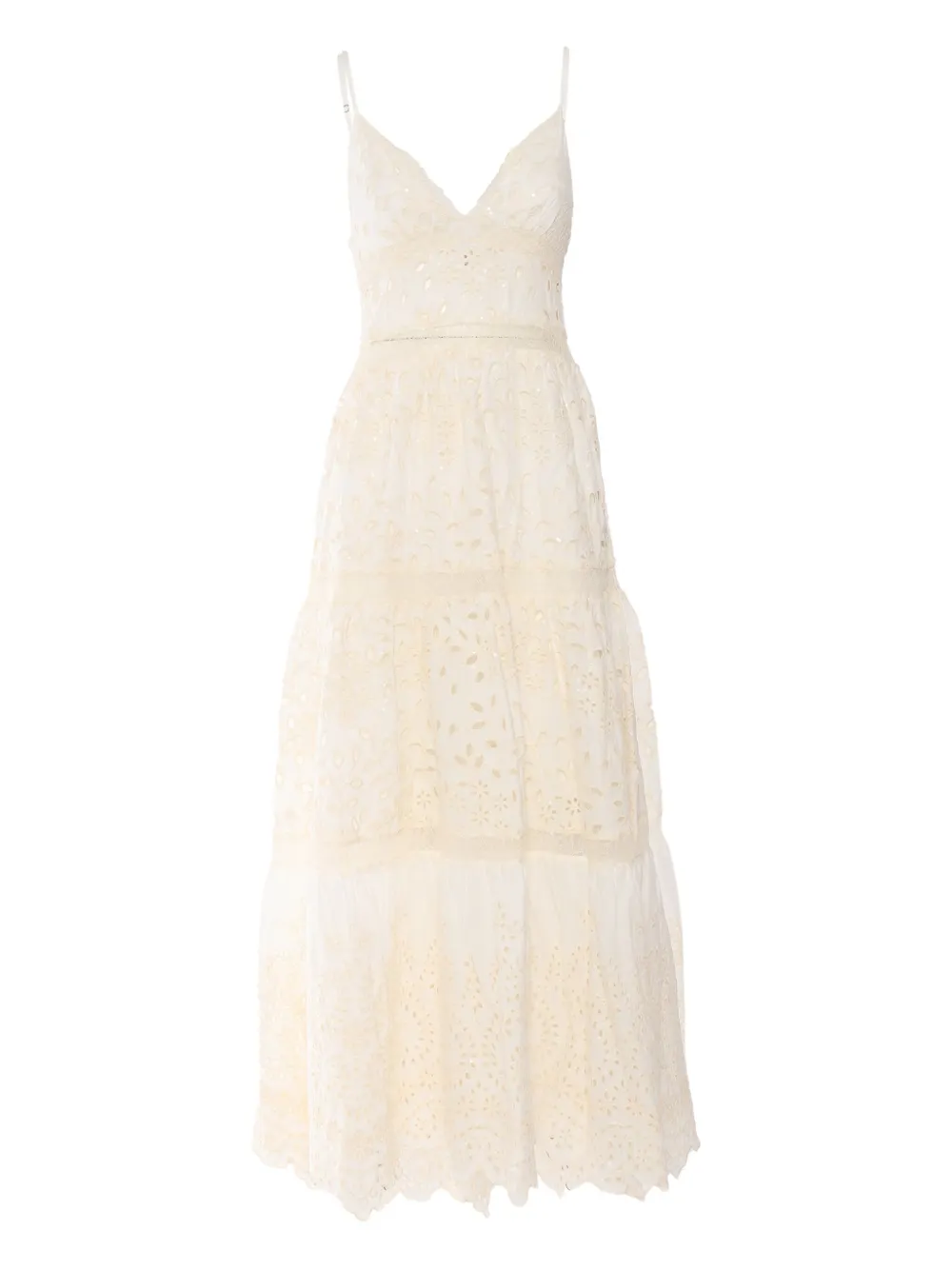 Ermanno Scervino Tiered Maxi Dress In Neutral