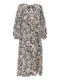 Weekend Max Mara embroidered print cotton midi dress - Black