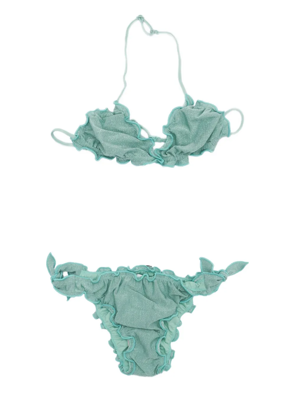 MC2 Saint Barth Kids Bikini met ruches Groen