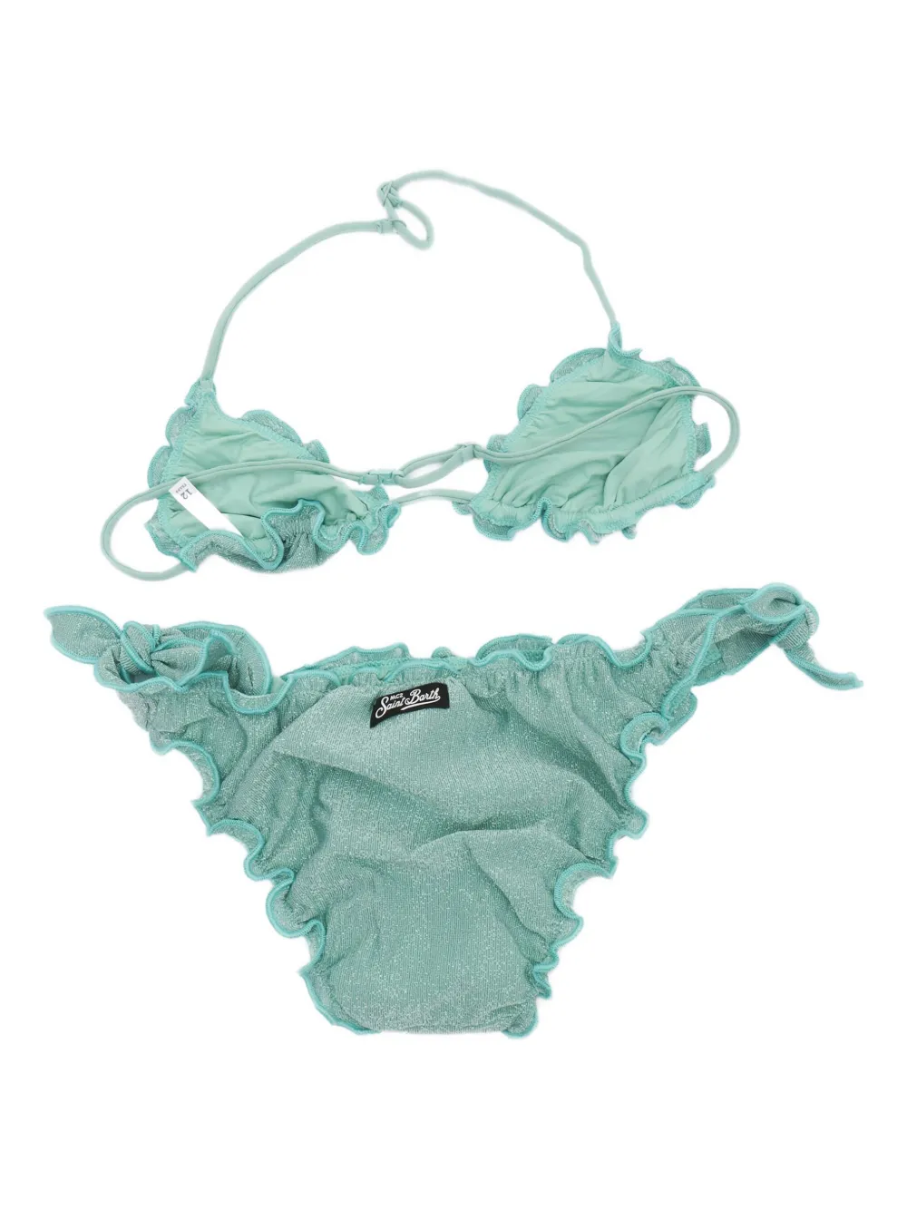 MC2 Saint Barth Kids Bikini met ruches Groen