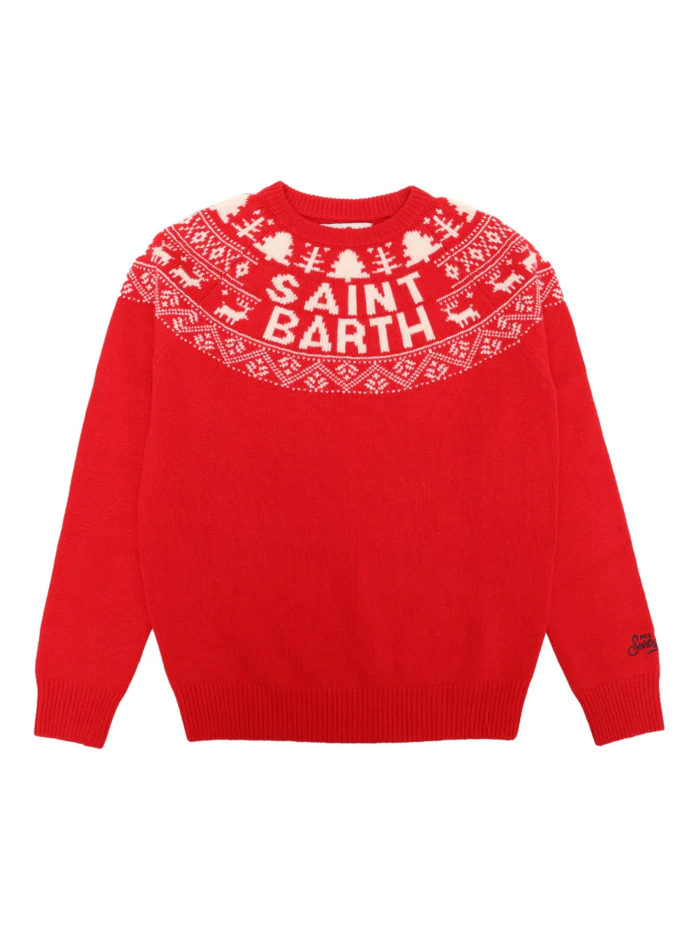 MC2 Saint Barth Kids Maglione Douglas con scollo rotondo e motivo Fair Isle - Rosso