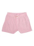 MC2 Saint Barth Kids logo-patch striped shorts - Pink