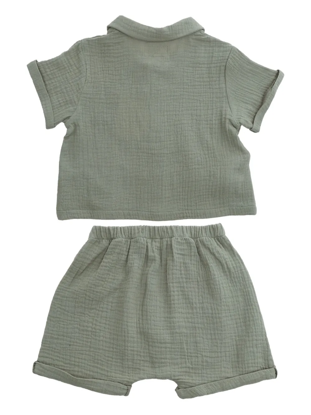 TEDDY & MINOU Katoenen shirt met kraag en shorts Groen