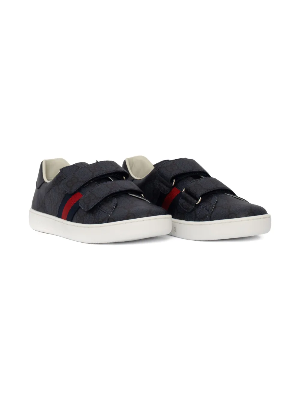 Gucci Kids GG monogram double strap sneakers - Blauw