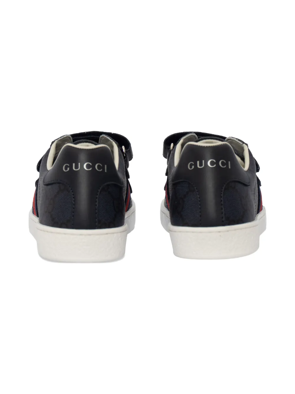 Gucci Gg Monogram Double Strap Sneakers In Blue