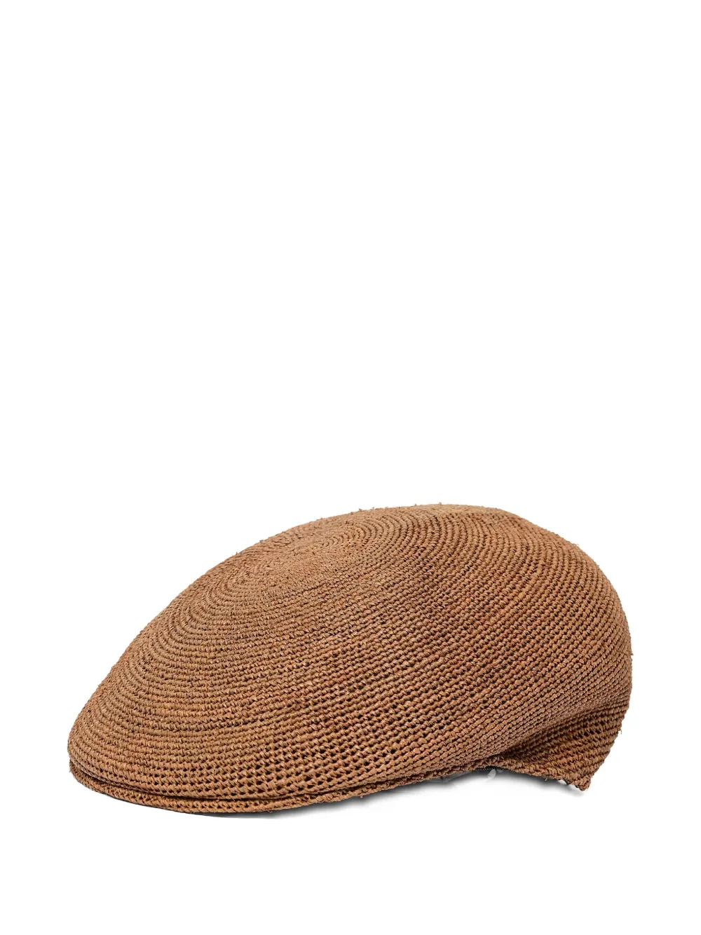 Borsalino Raffia gehaakte platte baret - Bruin