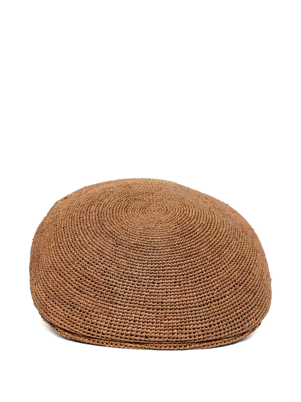 rafia crochet flat beret hat