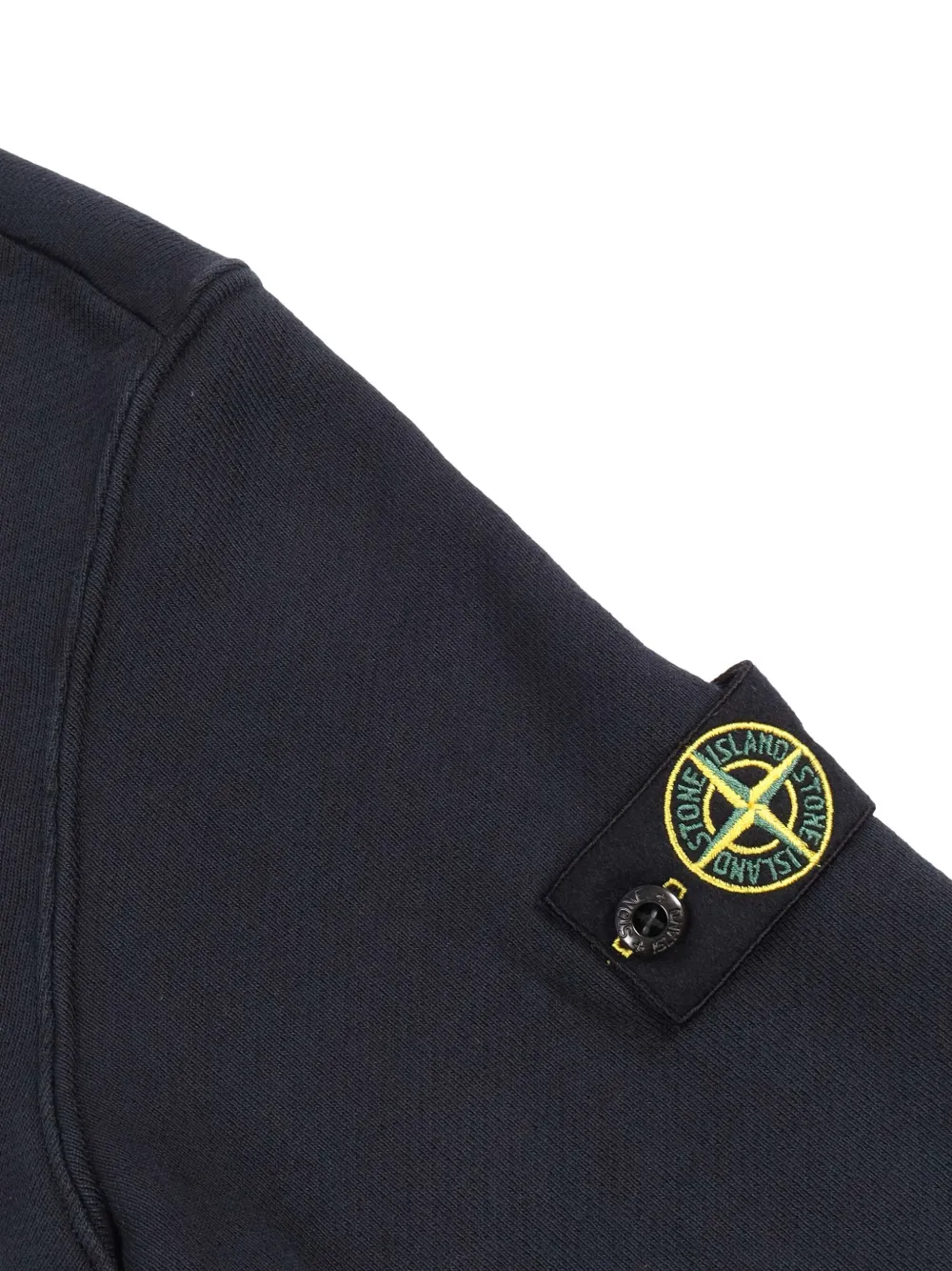 Stone Island Junior Katoenen sweater met Compass-logopatch Zwart