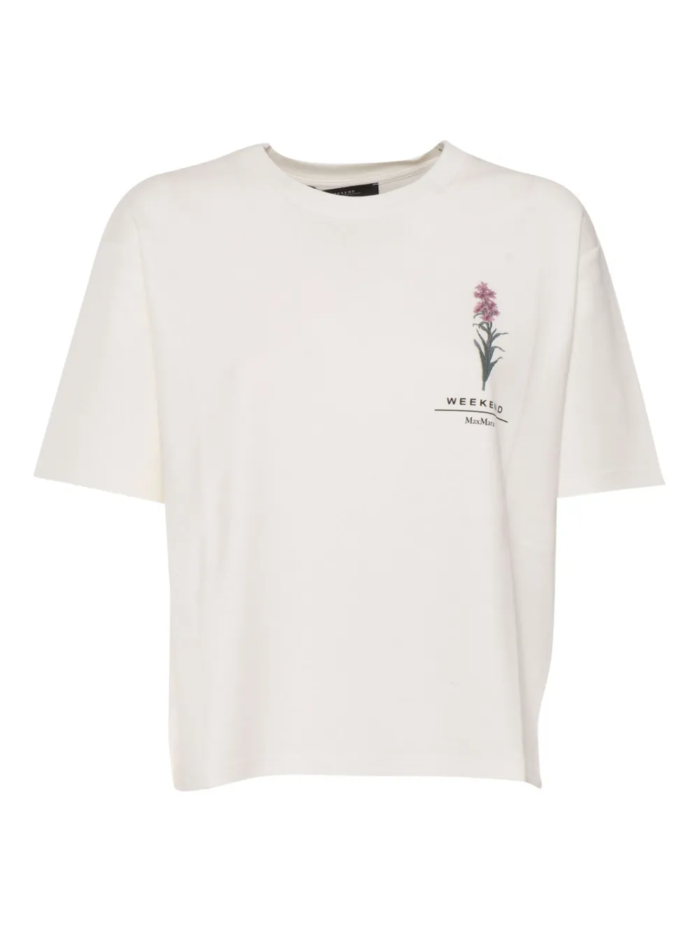 Weekend Max Mara Floral-print Cotton T-shirt In White