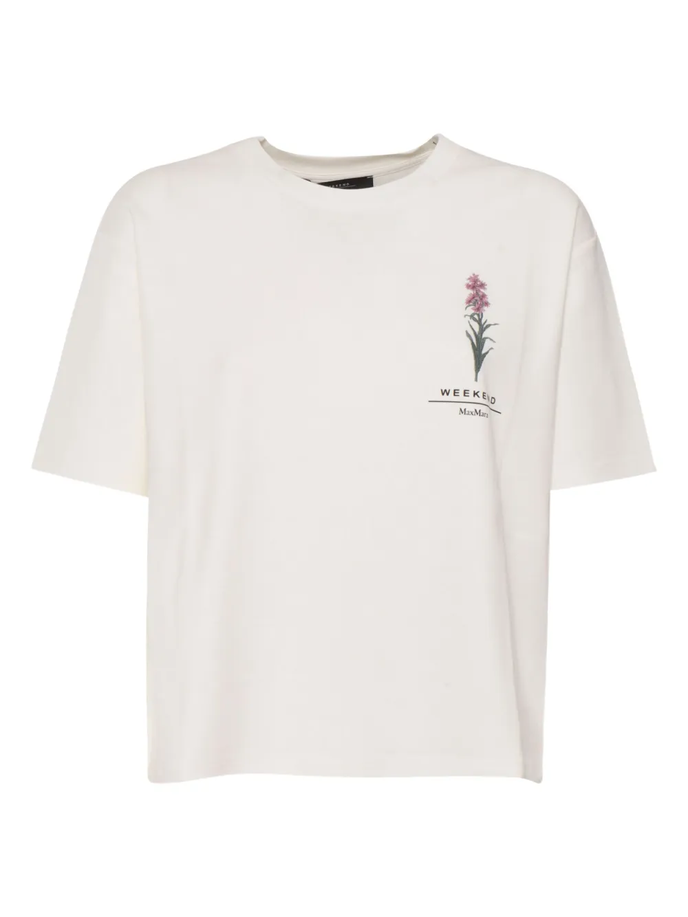 Weekend Max Mara Katoenen T-shirt met bloemenprint Wit