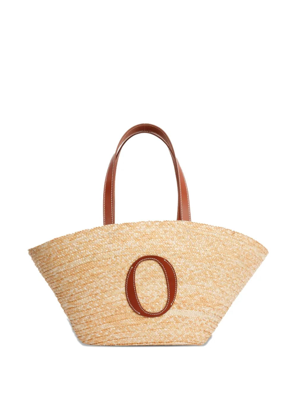 Orciani Shopper met logopatch Bruin
