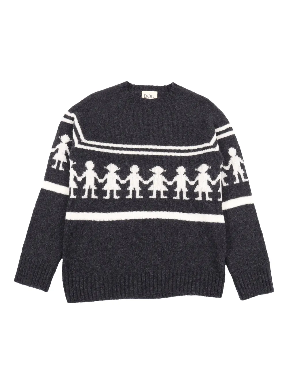 Douuod Fair-isle Pattern Sweater In Gray