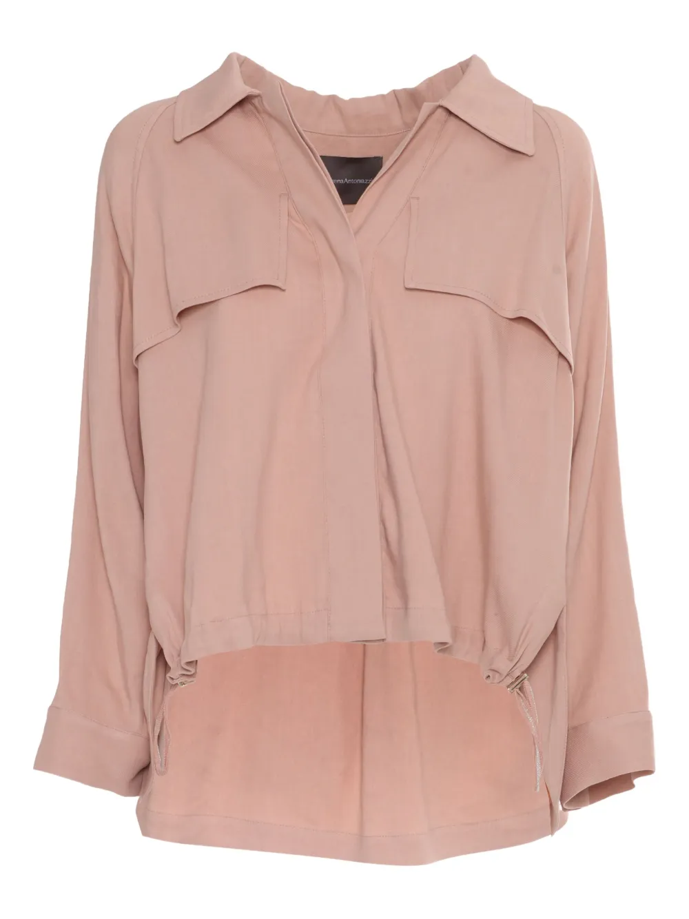 collared drawstring coat