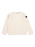 Stone Island Junior ribbed-knit Compass-patch jumper - Neutrals