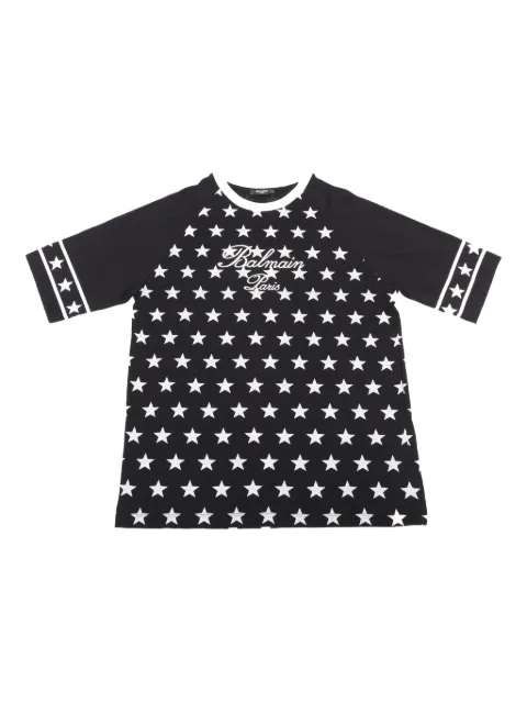 Balmain Kids star-print raglan top