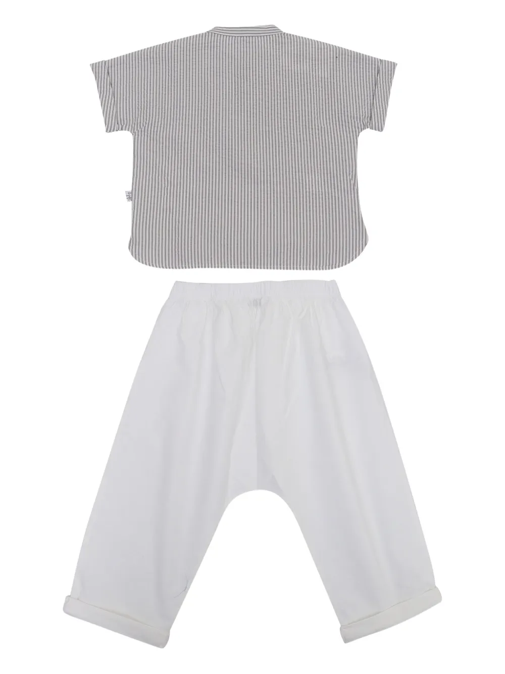 Il Gufo Gestreept shirt en broek Wit
