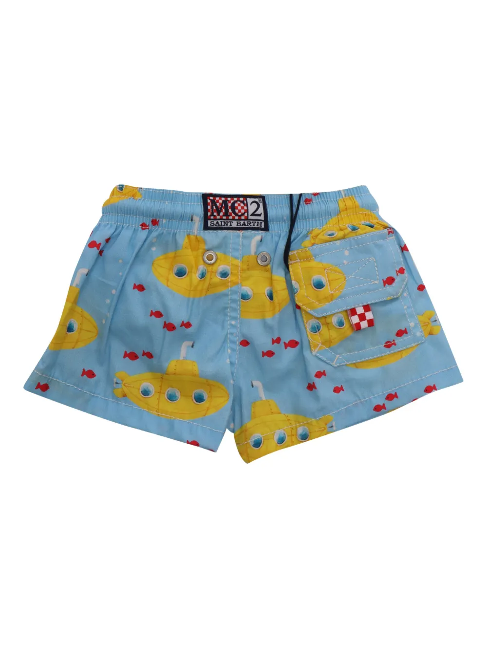 MC2 Saint Barth Kids Zwembroek met trekkoord en print Blauw