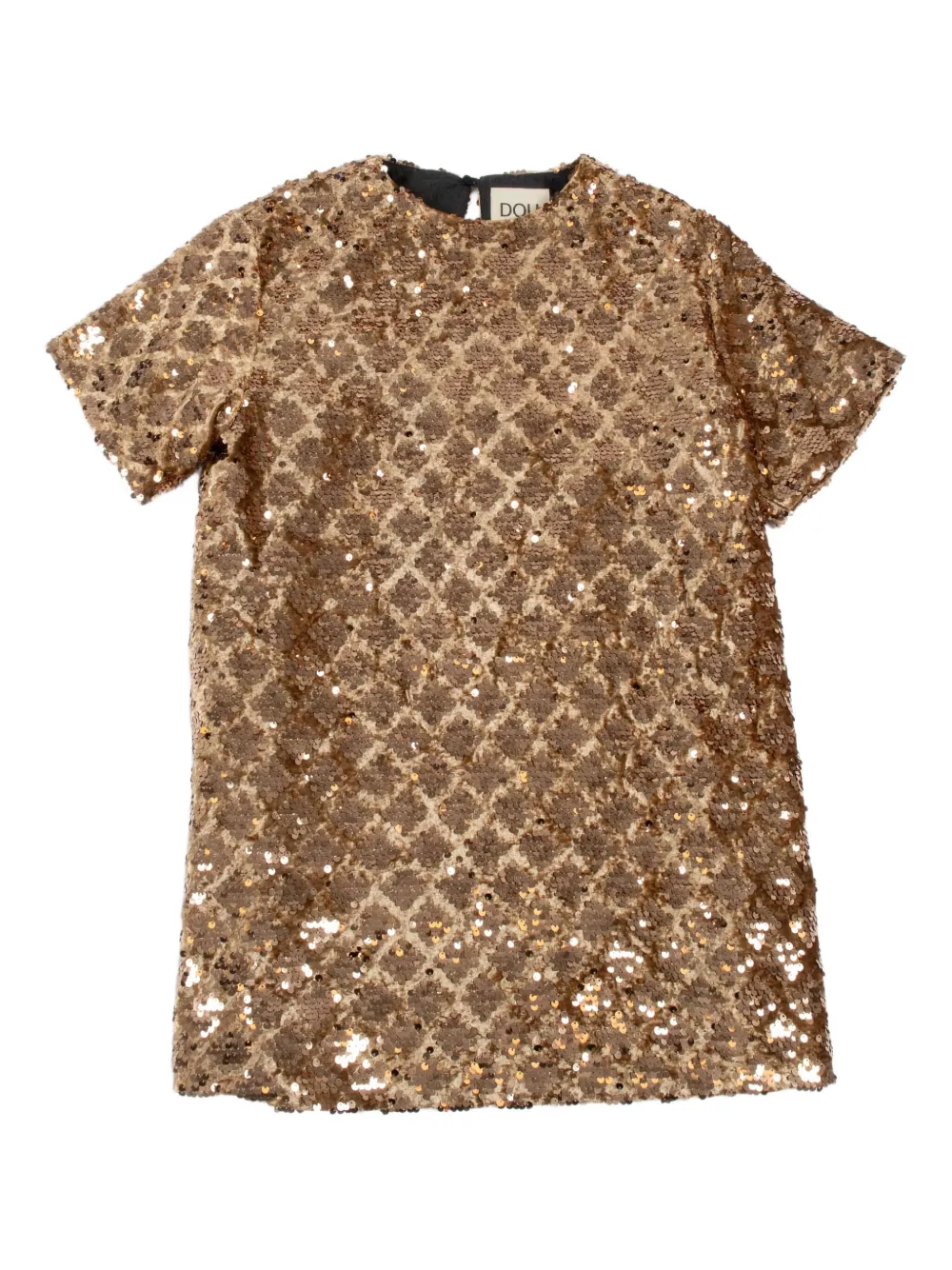 Douuod Kids sequin-embellished woven dress Goud