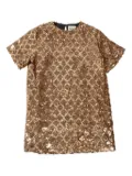 Douuod Kids sequin-embellished woven dress - Gold