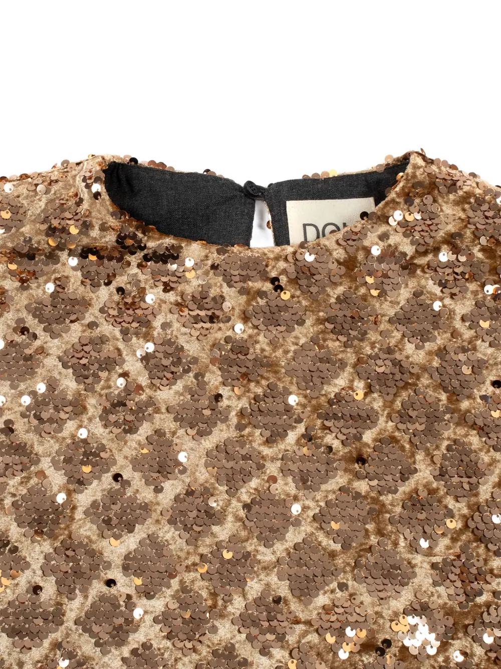 Douuod Kids sequin-embellished woven dress Goud