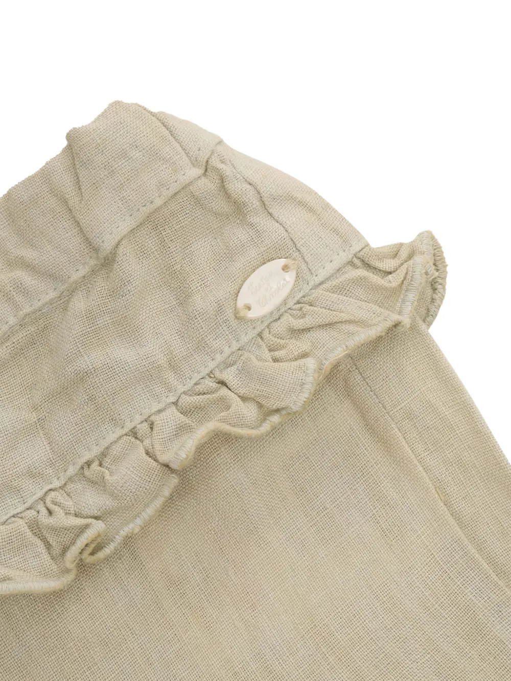 Tartine Et Chocolat Linnen broek met ruches Beige